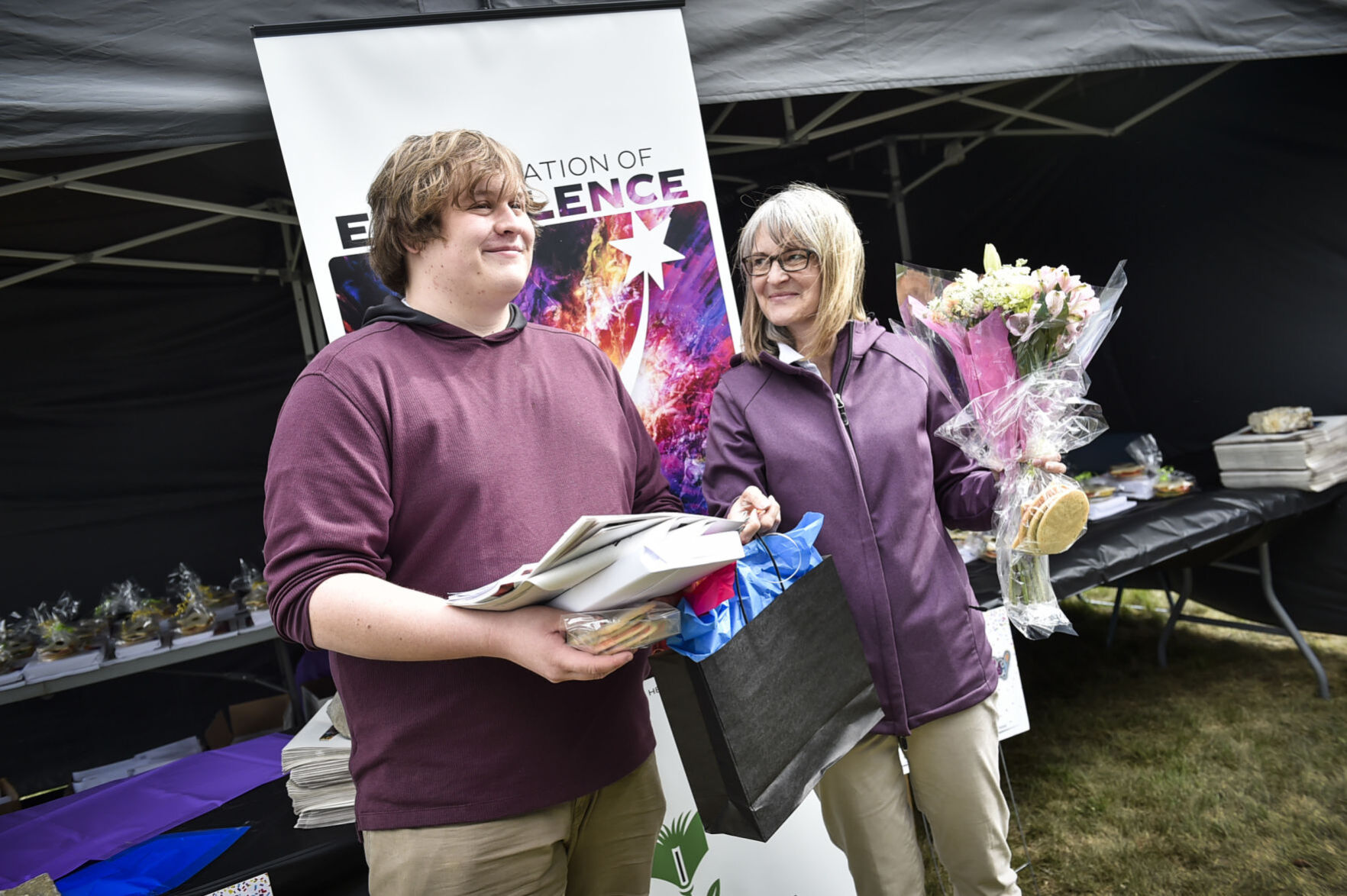 Helena High School student Jonathan DeWald, left,